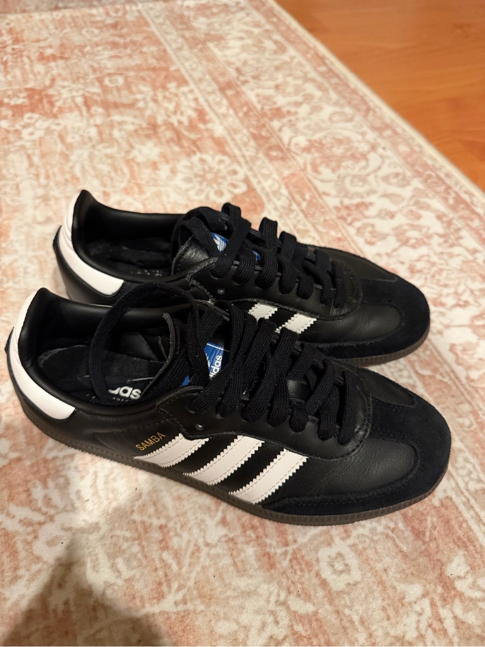Adidas Samba Sneakers in Black with White Stripes